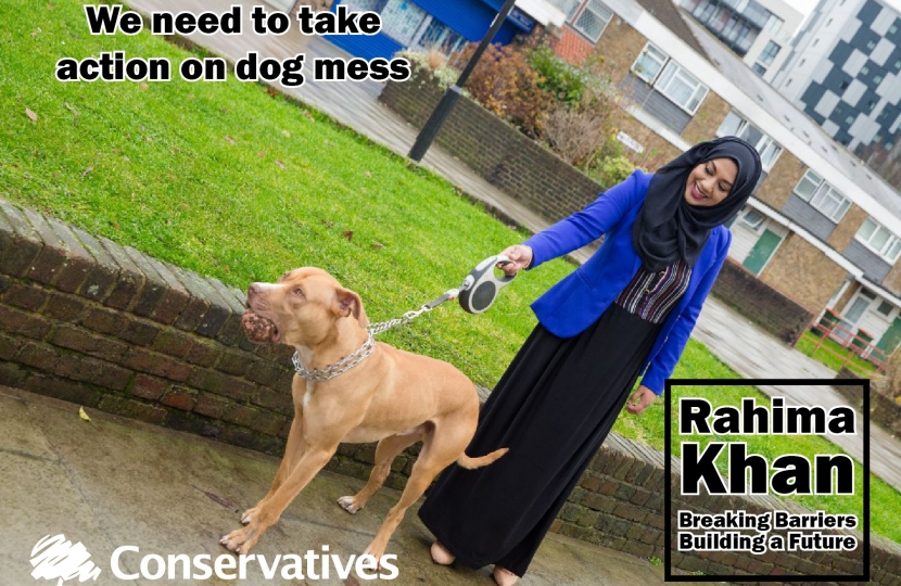 Rahima Khan walking the dog