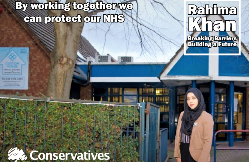 Rahima Khan outside a GP surgery