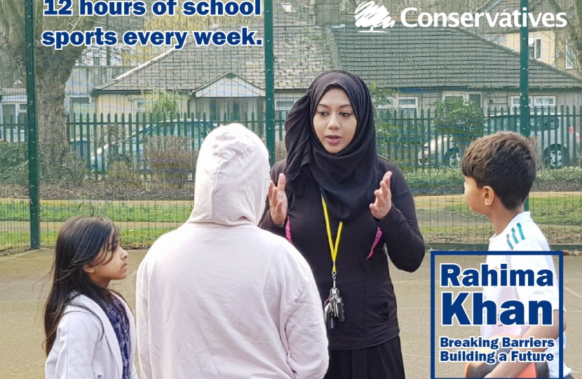 Rahima Khan with children on a court