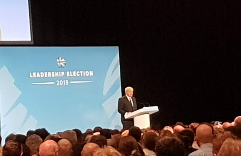 Boris Johnson making his speech.