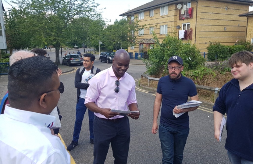 Nick Vandyke with Shaun Bailey and other local campaigners pre lockdown