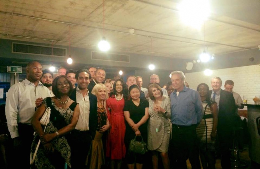 James Cleverly and attendees at the dinner.