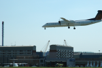 Plane landing at London City Airport