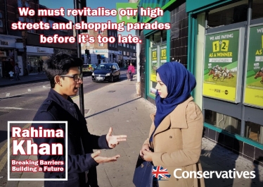 Rahima Khan discussing her plans on high streets