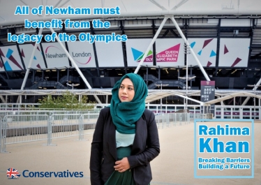 Rahima Khan outside the Olympic stadium