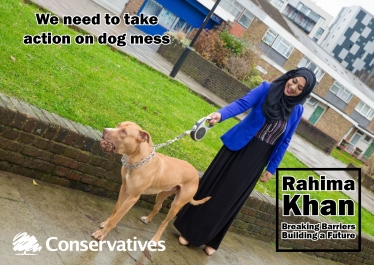 Rahima Khan walking the dog