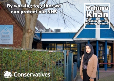 Rahima Khan outside a GP surgery