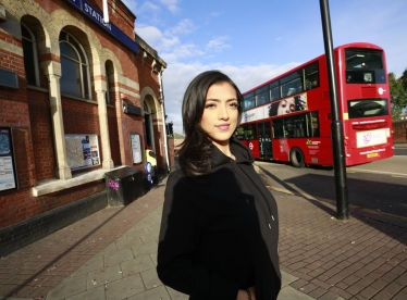 Sara Kumar outside Plaistow station