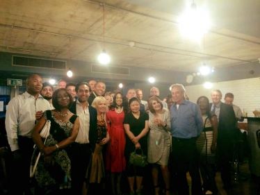 James Cleverly and attendees at the dinner.